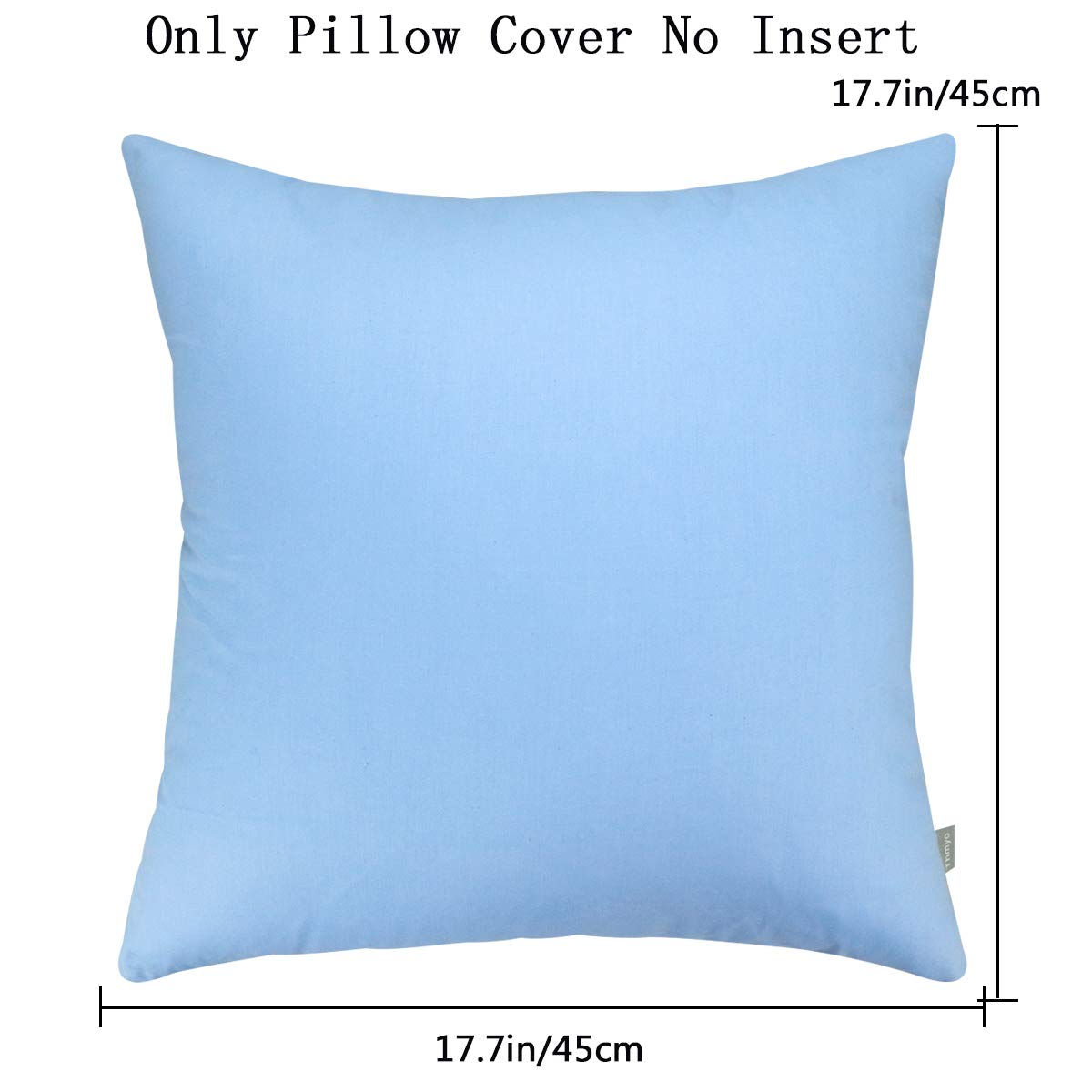 Thmyo 4-Pack 100% Cotton Comfortable Solid Decorative Throw Pillow Case, Square Cushion Cover Pillowcase Sublimation Blank Pillow Covers Diy Throw Pillowcase For Couch(18X18 Inch/ 45X45Cm,Sky Blue)