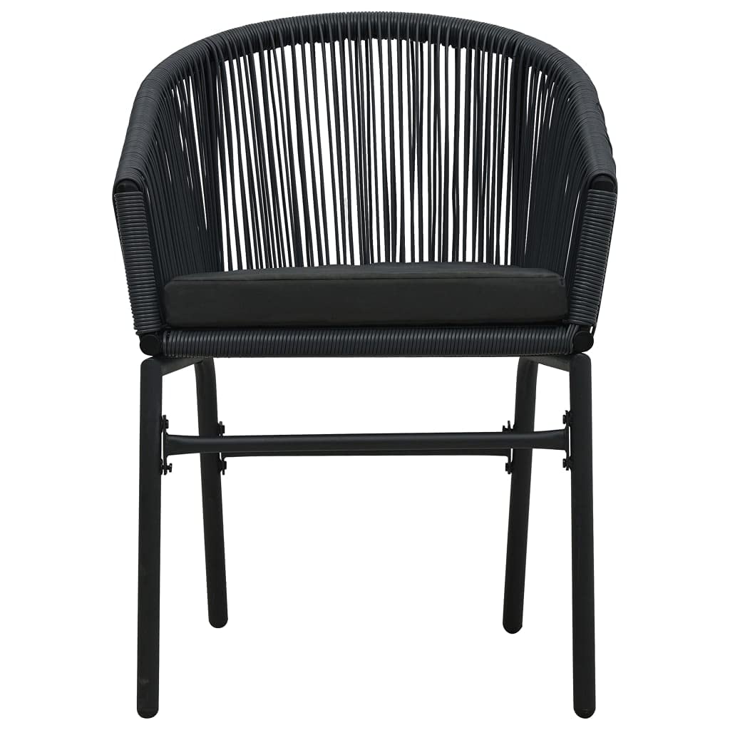 Patio Chairs 2 pcs Black PVC Rattan