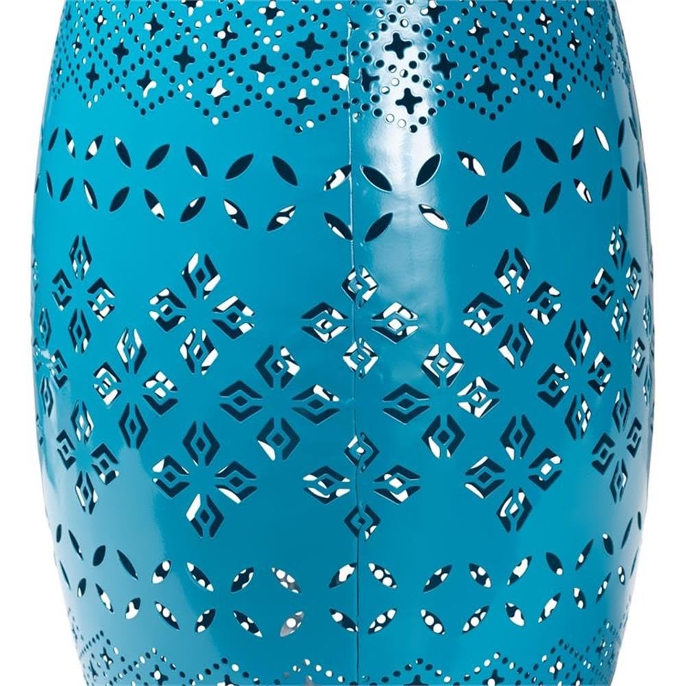 Baxton Studio Lavinia Modern and Contemporary Blue Finished Metal Outdoor Side Table Blue/Metal