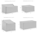 Crosley Furniture Patio Furniture Covers, Waterproof 5-Piece Cover Set for Outdoor Chair, Loveseats, Tables, Gray