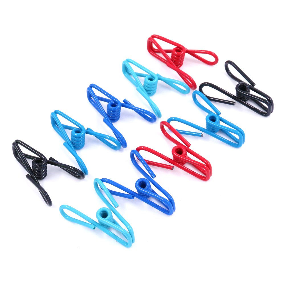 Swpeet 50 Pieces Multi-Purpose Metal Wire Clip Windproof Clothespin Metal Clips Holders For Office Clothes Baby Diaper Metal Peg