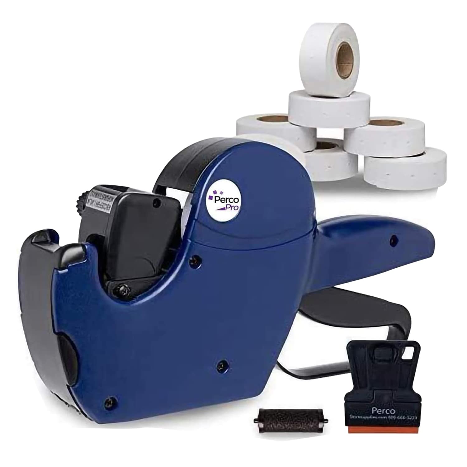 Perco Pro 1 Line Price Gun With Labels Kit, Includes 1 Line Pricing Gun, 10,000 White Labels, With Pre-Loaded Inker