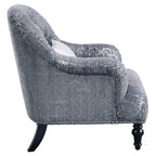 Acme Gaura Velvet Tufted Recessed Arm Chair with Nail-Head Trim in Gray