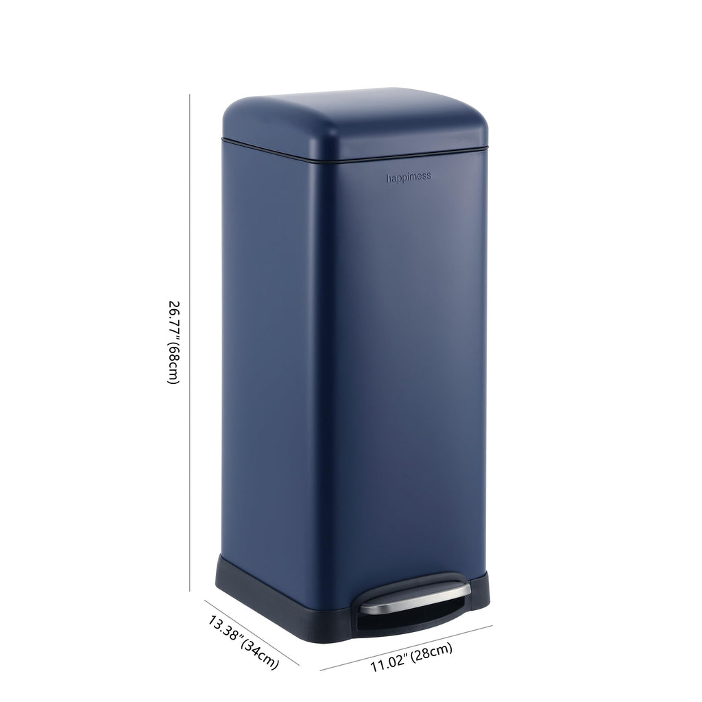 Happimess Hpm1007H Betty Retro 8-Gallon Step-Open Trash Can, Fingerprint Resistant, Modern, Minimalistic For Home, Kitchen, Laun