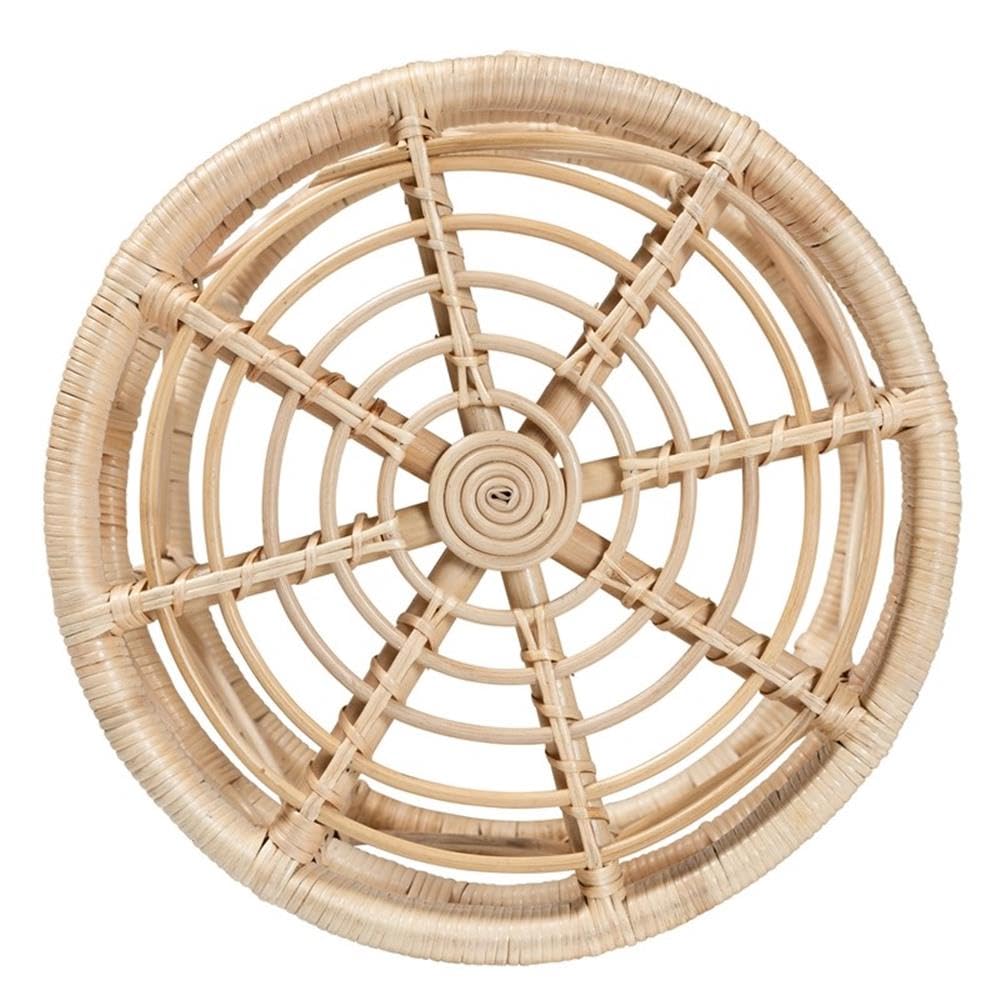 Baxton Studio Bowie Modern Bohemian Natural Brown Rattan 2-Piece Nesting End Table Set Natural Brown/Natural Rattan