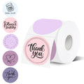 Thermal Label,2 Inch Pink Gradient Round Thermal Printer Stickers,Self-Adhesive Round Direct Thermal Labels,Thermal Stickers For