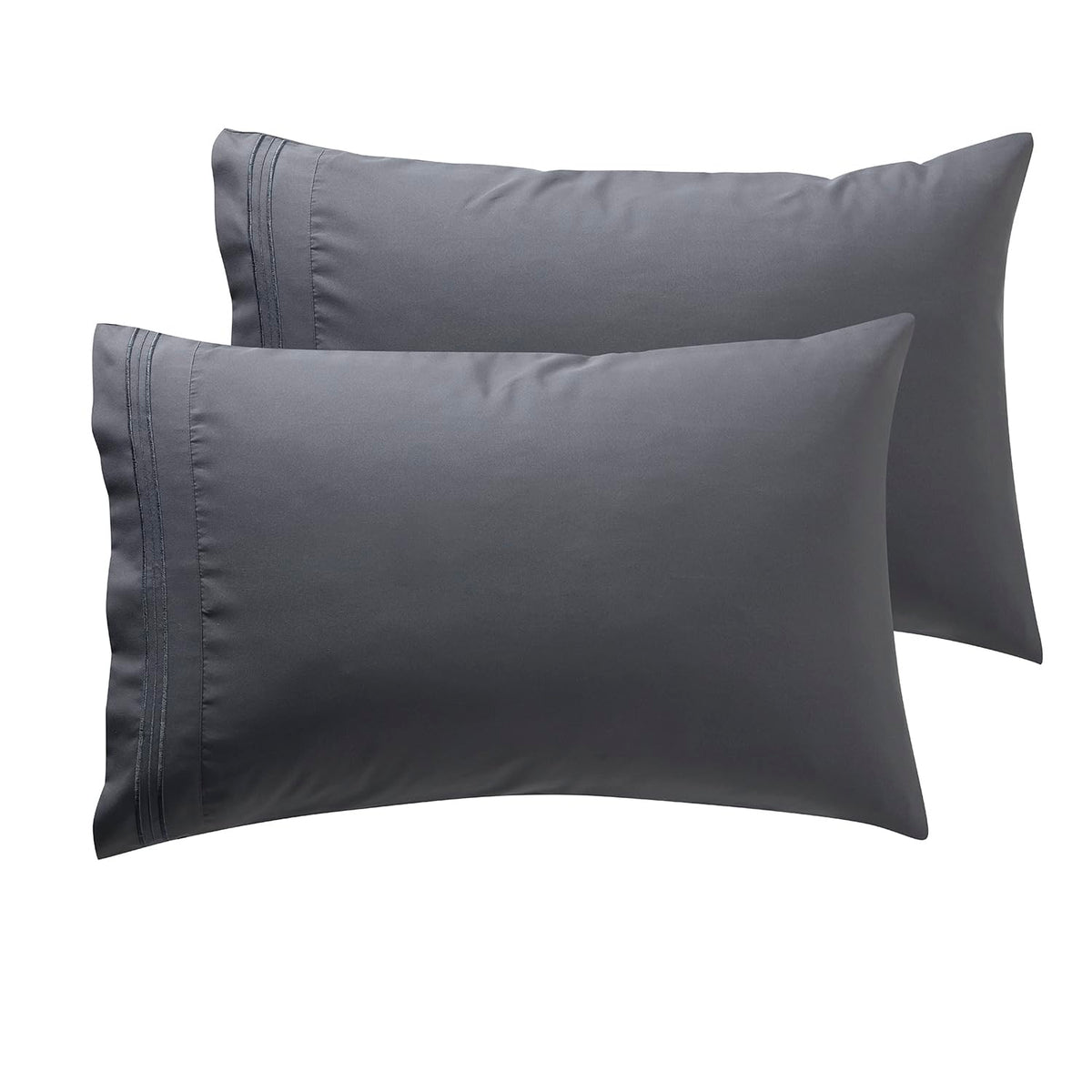 Nestl Grey Pillow Cases Queen Size Set Of 2, Soft Queen Pillow Case, 1800 Microfiber Queen Pillow Cases 2, Pillowcases Queen, En