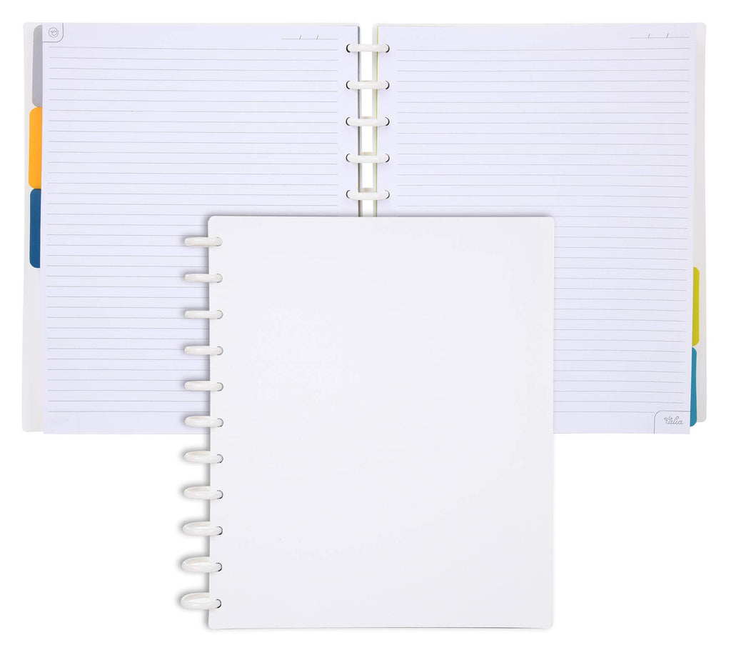 Talia Discbound Notebooks, Planner, Customizable, (White, Letter (8.5In X 11In))