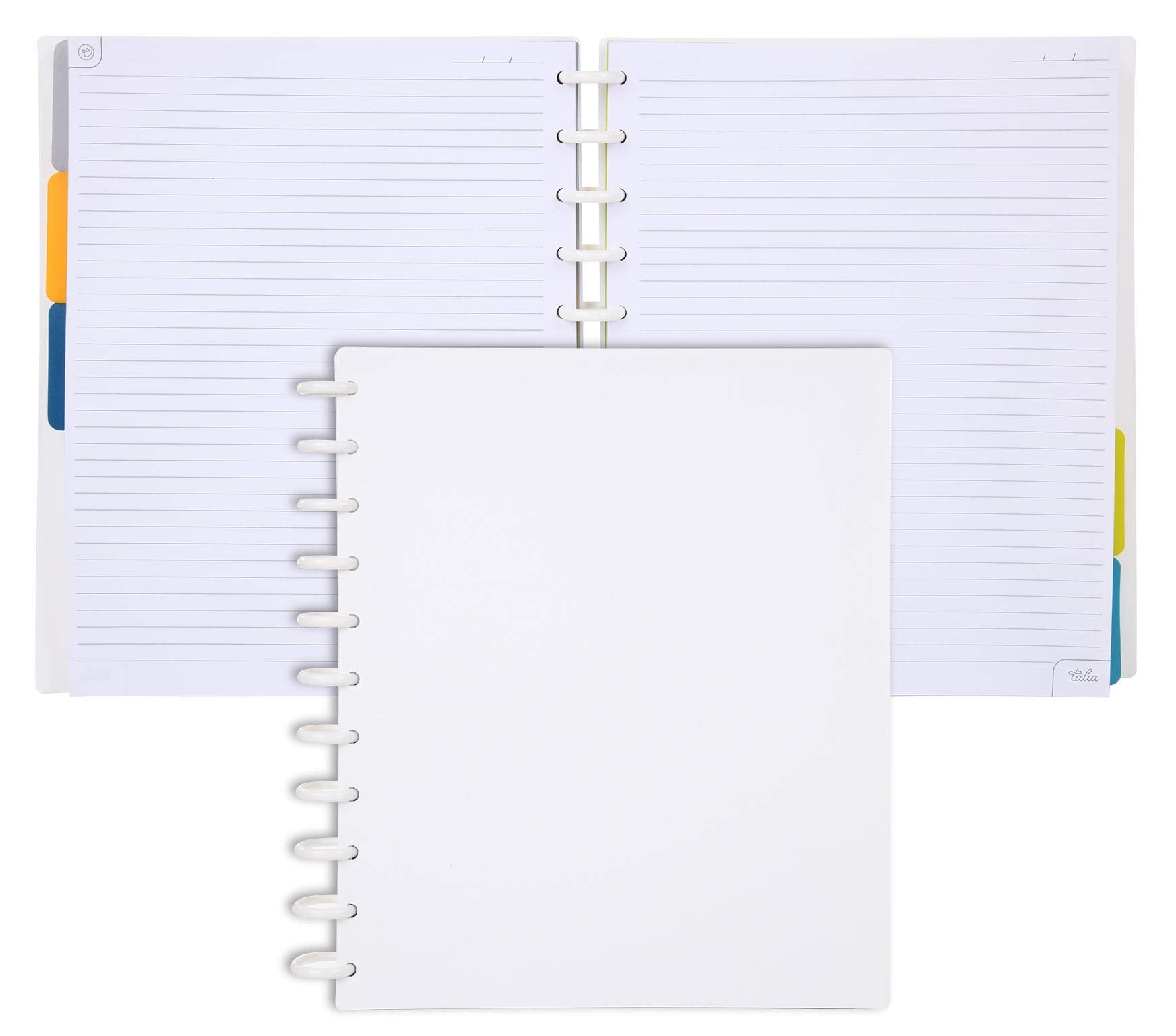 Talia Discbound Notebooks, Planner, Customizable, (White, Letter (8.5In X 11In))