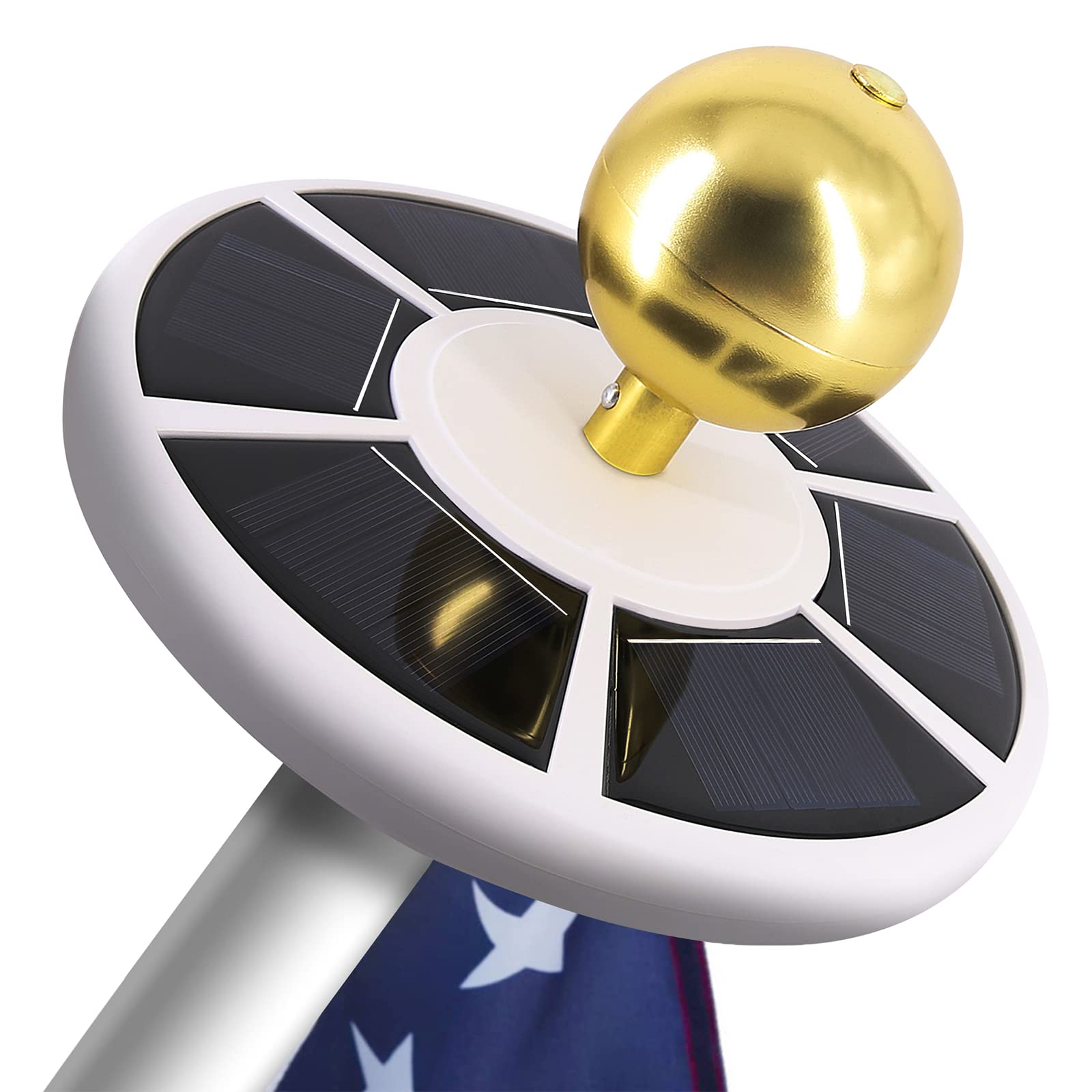 Hoople Flag Pole Light Solar Powered, 26Led Light For Most 15 To 25 Ft In-Ground Flag Pole, Super Bright Solar Flag Pole Light,