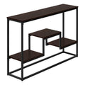 Monarch Specialties I 3582 Accent Table, Console, Entryway, Narrow, Sofa, Living Room, Bedroom, Metal, Laminate, Brown, Black, Contemporary, Modern