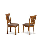 East West Furniture MLPL3-SBR-C 3 Piece Dinette Set for Small Spaces Contains a Rectangle Dining Table with Butterfly Leaf and 2 Linen Fabric Upholstered Chairs, 36x54 Inch, Saddle Brown