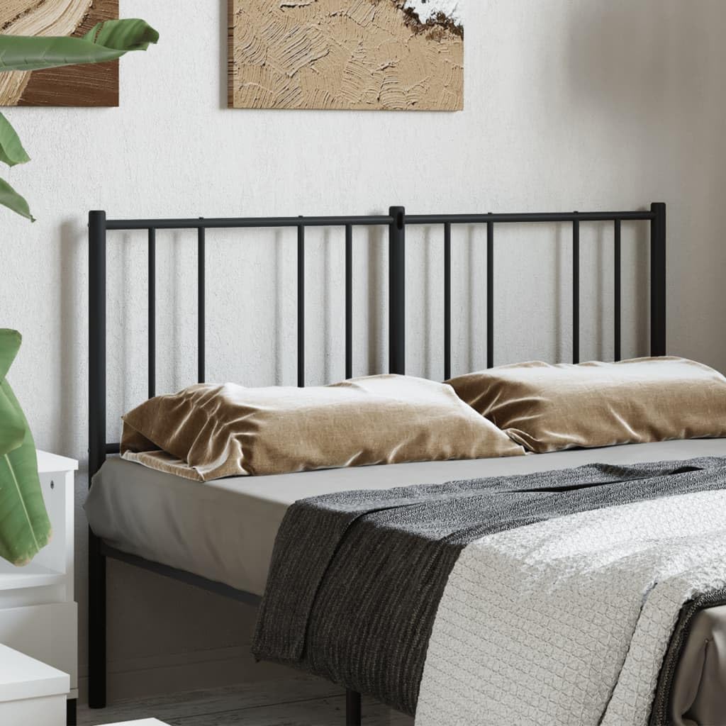 vidaXL Headboard, Headboard with Metal Frame for Double Bed, Bed Header with Steel Back Support for Bedroom Furniture, Black 53.1"