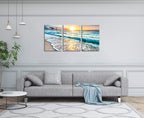 Tutubeer 3 Panel Canvas Wall Art For Home Decor Blue Sea Sunset White Beach Painting The Picture Print On Canvas Seascape The Pi