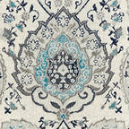 Safavieh Madison Collection Area Rug - 6'7'' Round, Cream & Light Grey, Boho Chic Glam Paisley Design, Non-Shedding & Easy Care,