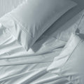 Abripedic Solid 300-Thread-Count, 100-Percent Cotton Percale, Breathable Crispy Split-King Sheets Set For Adjustable Beds, Sea