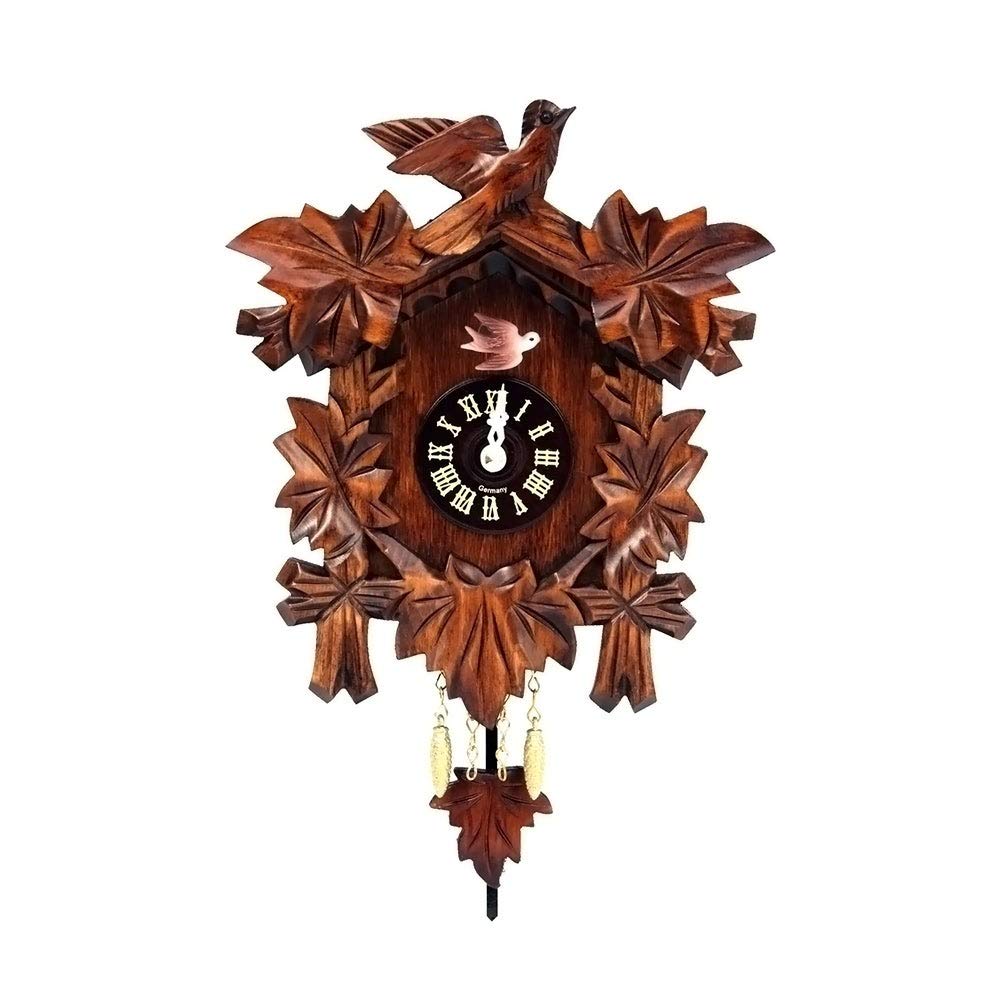 Alexander Taron Engstler Battery Operated Mini Size With Music/Chimes Modern Art Pendulum Wall Clock - 7.5" H X 6.5" W X 2.75" D