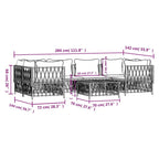 vidaXL 7 Piece Outdoor Patio Lounge Set with Cushions - Durable White Steel Structure, Modular Design, Comfortable Seating Experience, Ideal for Garden & Patio Use