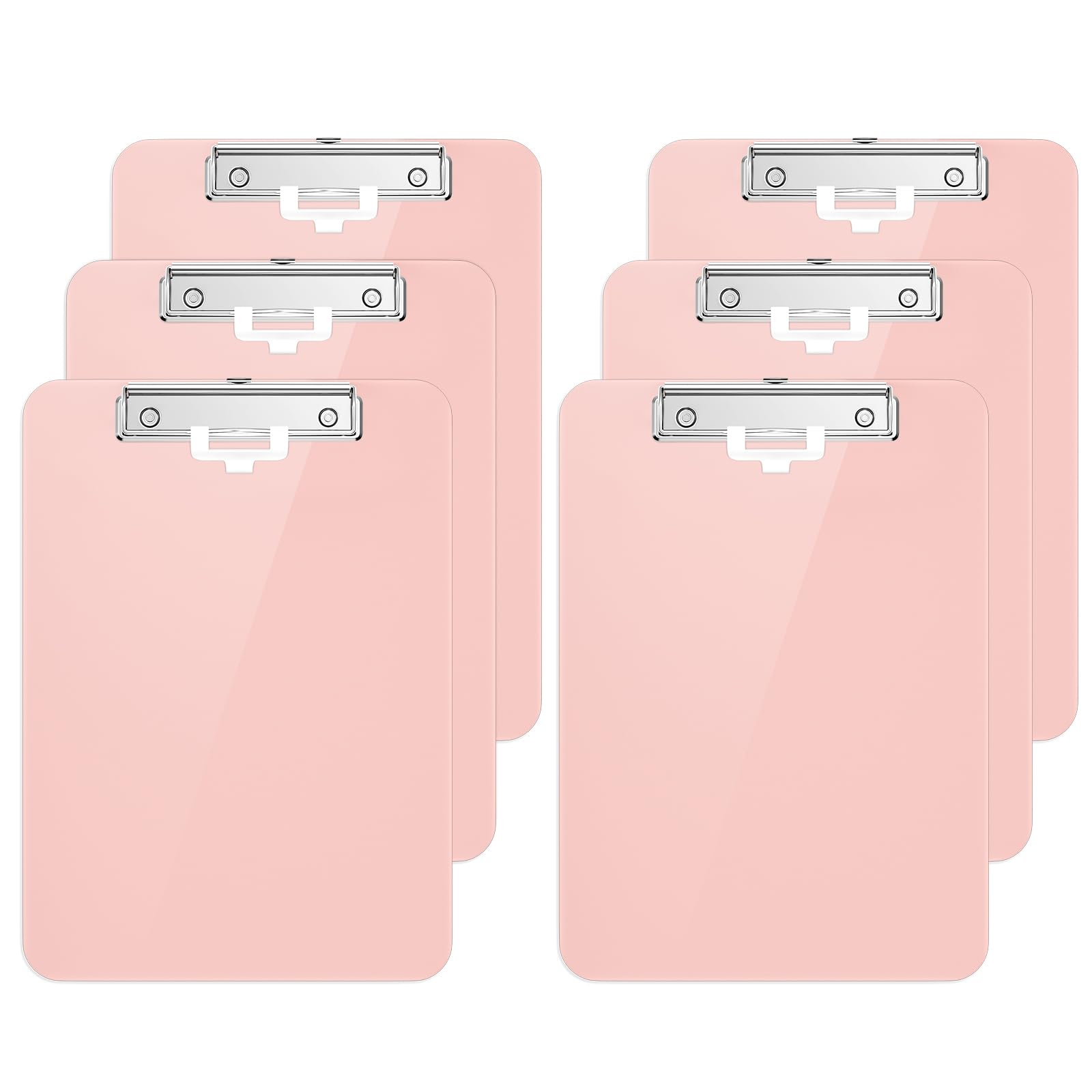 Hongri Plastic Clipboards Set Of 6, Pink Clipboard Standard A4 Letter Size Clipboards For Nurses, Students And Office, Clipboard