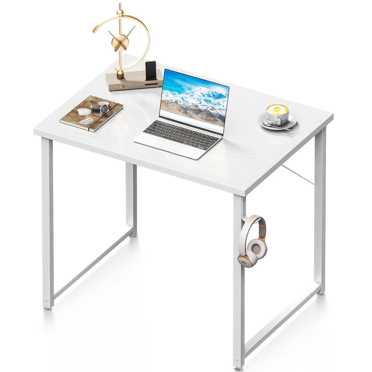Coleshome 32 Inch Small Computer Desk, Modern Simple Style Desk For Home Office, Study Student Writing Desk, White