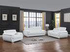 HomeRoots Decor 114-inch Captivating White Leather Sofa Set