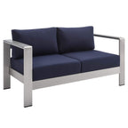 Modway Eei-4313-Slv-Nav-Set Patio Aluminum 3 Piece Set In Silver Navy