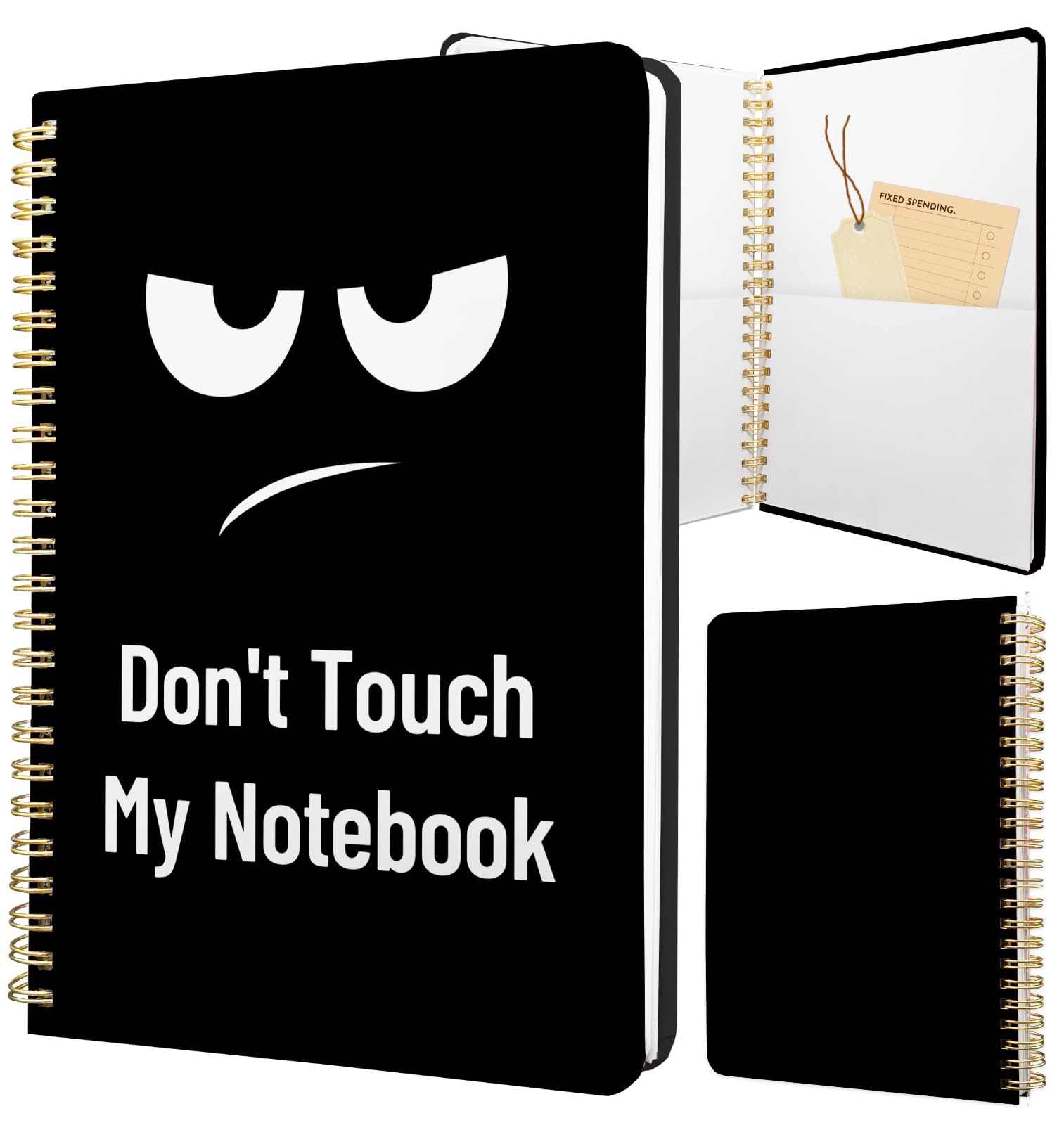 Stanoha Cute Spiral Notebook Journal A5 Aesthetic Pretty Floral Design For Women Girls Kawaii With Pocket, 8.5 X 5.7 Inch, Angry