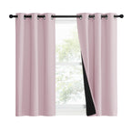 Nicetown 100% Blackout Window Curtain Panels, Heat And Cold Blocking Drapes With Black Liner For Nursery, 50' Thermal Insulated Draperies (Lavender Pink, 2 Pieces, 37' Wide Each Panel)