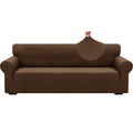 Znsayotx 1 Piece Jacquard Couch Covers For 3 Cushion Couch High Stretch Sofa Cover For Pets Dogs Anti Slip Extra Large Sofa Slipcovers Furniture Protector (X-Large, New Pattern Coffee)