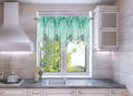 Solid Faux Silk Swag Waterfall Cascade Ascot Window Curtain Valance W/Tassels Trim 55' X18' Wave (1, Mint Green)