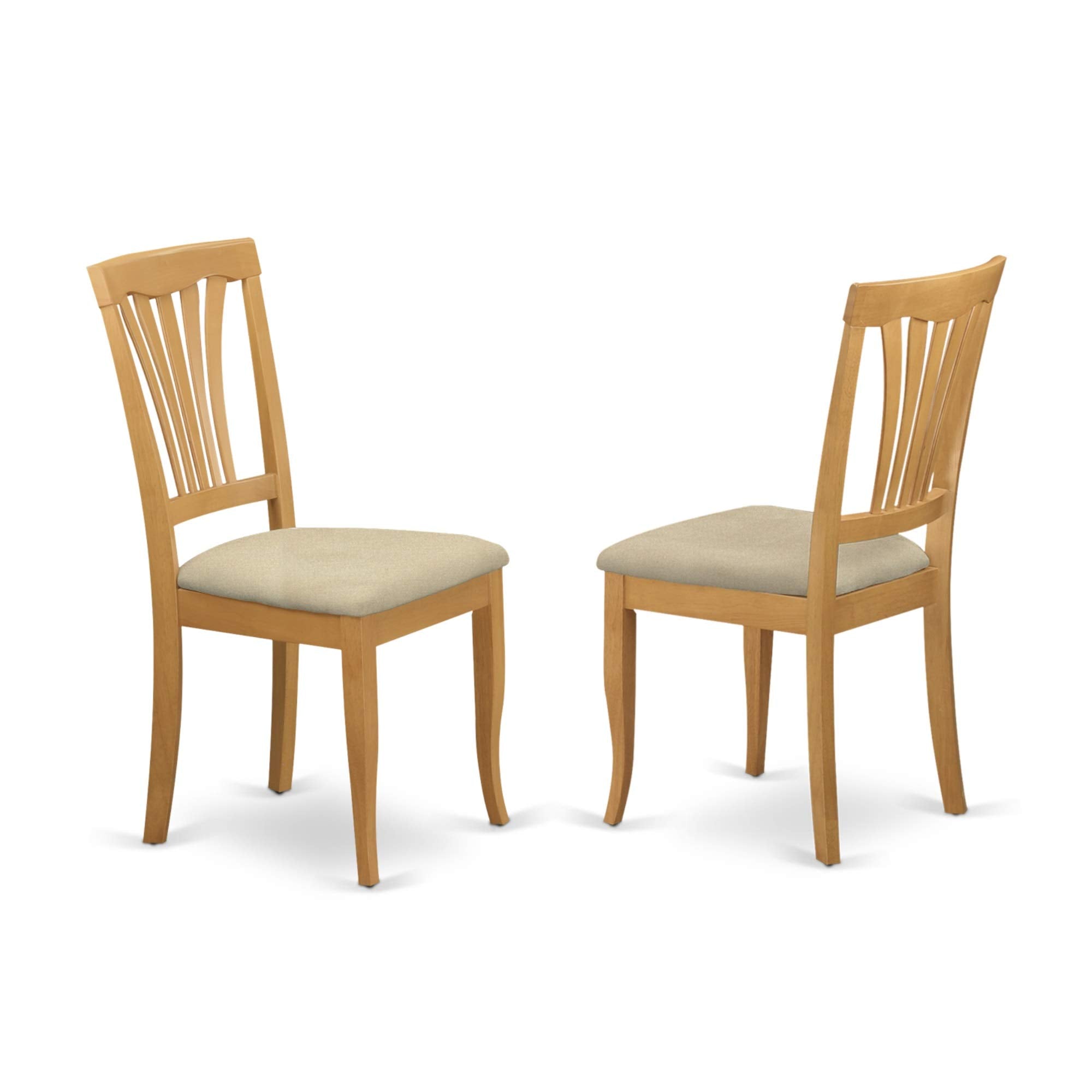 East West Furniture ANAV5-OAK-C 5 Piece Kitchen Table Set for 4 Includes a Round Dining Table with Pedestal and 4 Linen Fabric Dining Room Chairs, 36x36 Inch, Oak