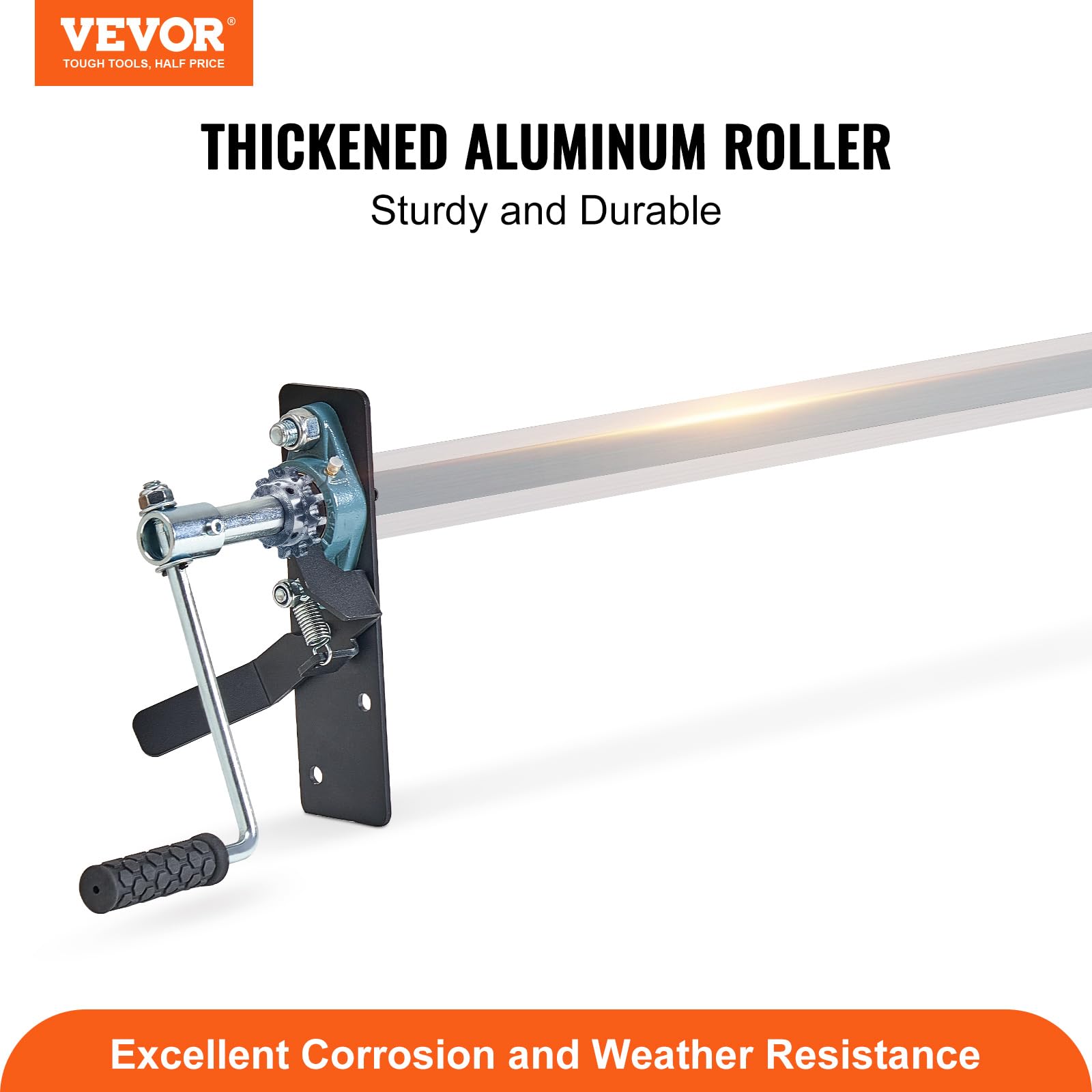 Vevor Hand Crank Tarp Roller Kit, 64'' To 104'' Wide, Aluminum Alloy, Manual Cab Level Dump Truck Tarp Roller With 7'' Sponge-Wr