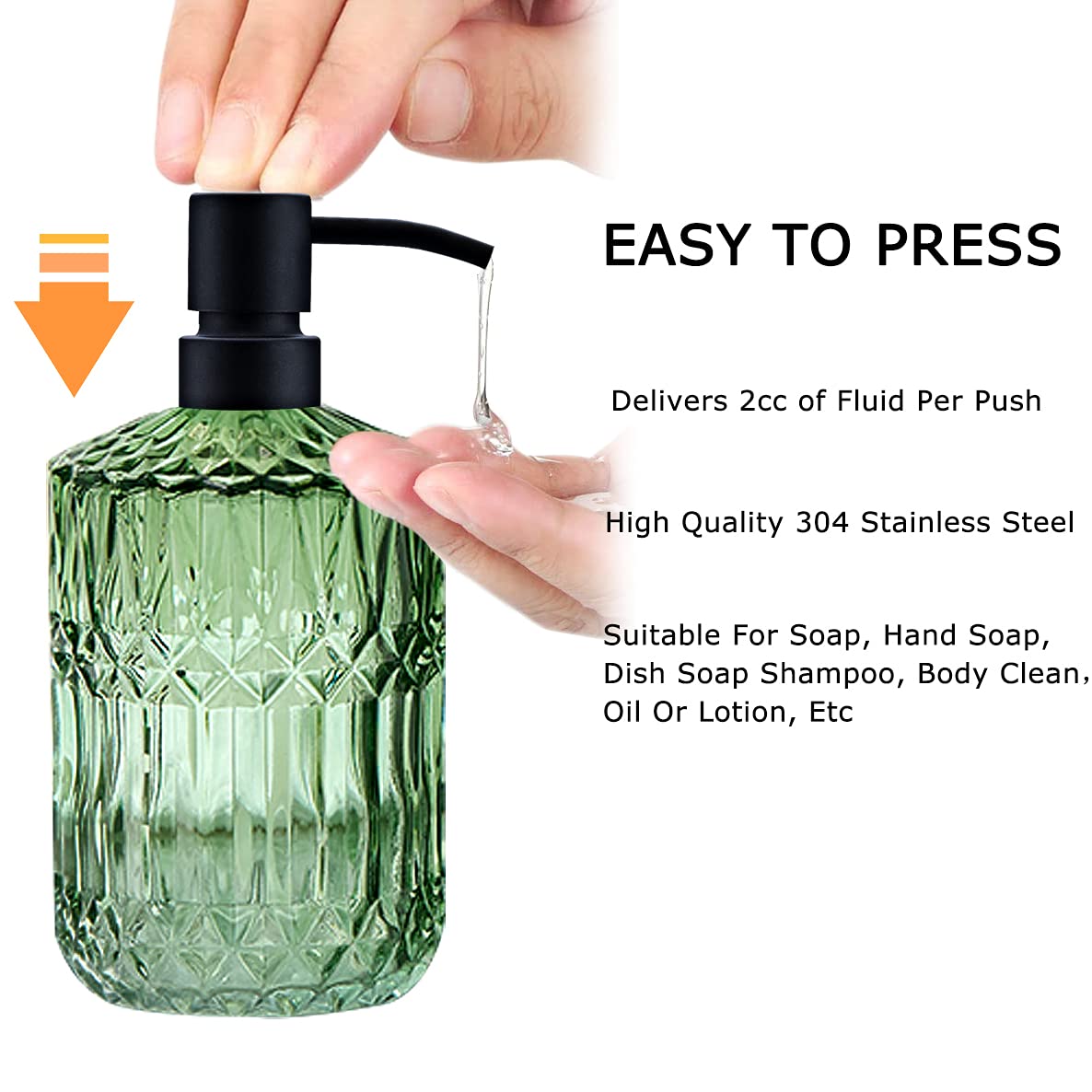 Aunrgo Black Soap Dispenser Pump Replacement - Matte 304 Stainless Steel Hand Soap And Lotion Dispenser Pumps Replacement For Re