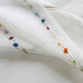 pureaqu Faux Linen Stripe Pattern Sheer Curtains for Bedroom/Kids Room Embroidered Colorful Rainbow Semi Sheer Voile Window Curt