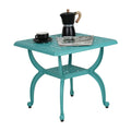 JARDIN DE CENTENNIAL Cast Aluminum Outdoor Side Table,Anti-Rust Outdoor End Table,Patio Coffee Bistro Table for Indoor,Garden,Po