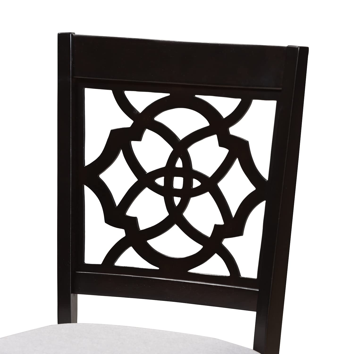 Baxton Studio Renaud Modern and Contemporary Grey Fabric Upholstered Espresso Brown Finished Wood Dining Chair (Set of 4)