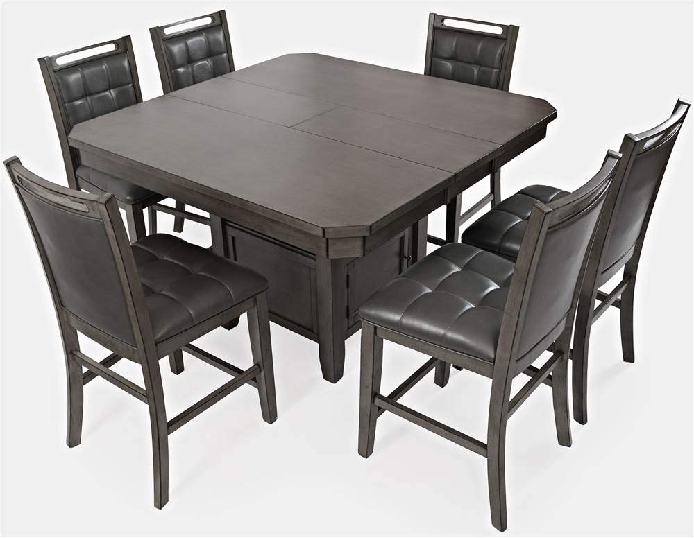 Jofran Upholstered Stool Counter Barstool Set, 21X22X42, Manchester Grey