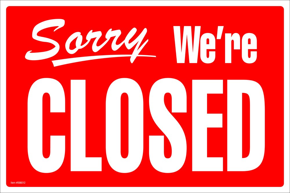 Cosco Open/Closed Sign, 8 x 12 Inches, Red and White, Plastic, Model 098012