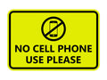 Signs Bylita Classic Framed No Cell Phone Use Please (Yellow/Black) - Small 1 Pack