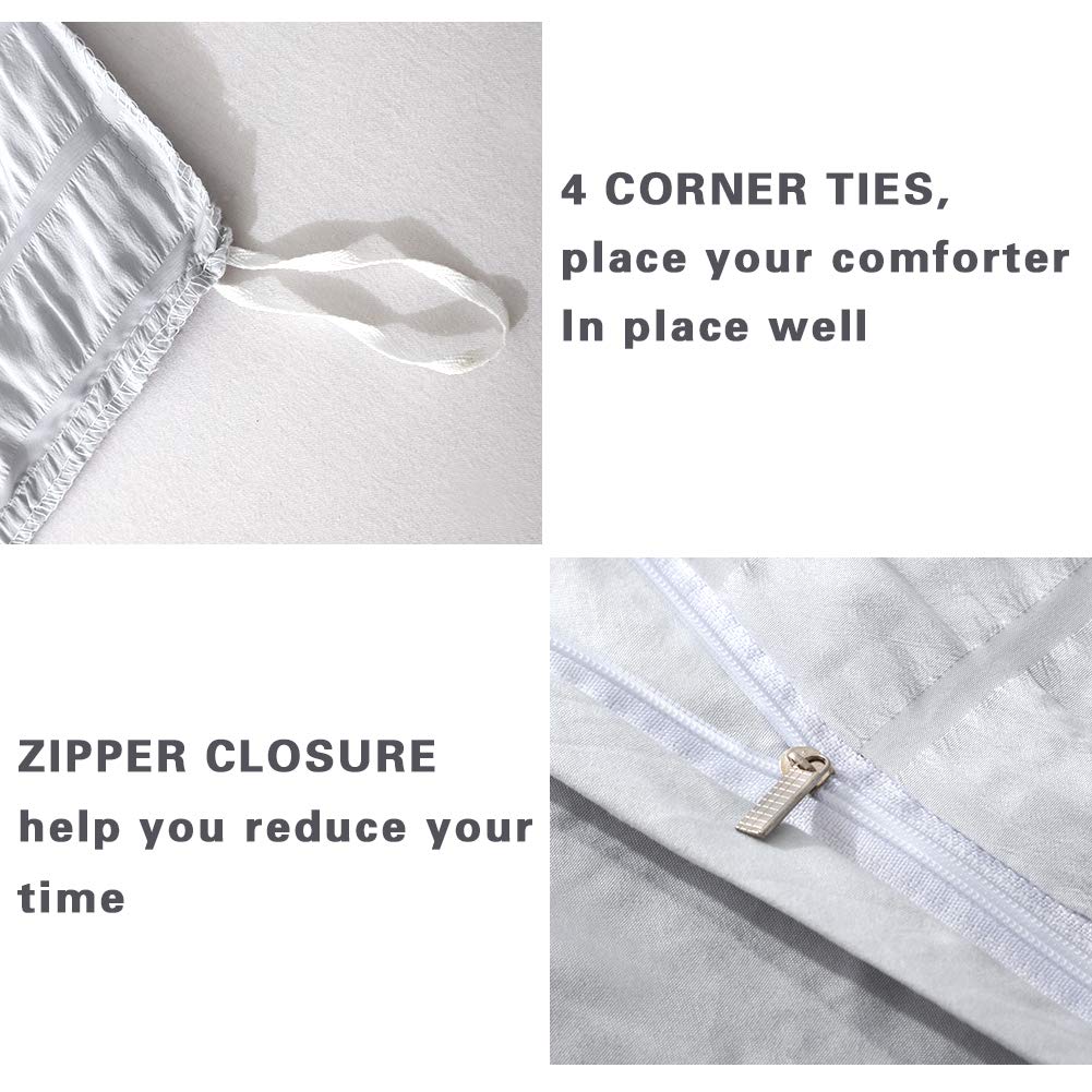 Avelom Light Gray Duvet Cover Cal King(104 X 98 Inches), 3 Pieces (1 Duvet Cover, 2 Pillowcases), Seersucker Striped Soft Washed Microfiber, Textured Duvet Cover Set With Zipper Closure, Corner Ties