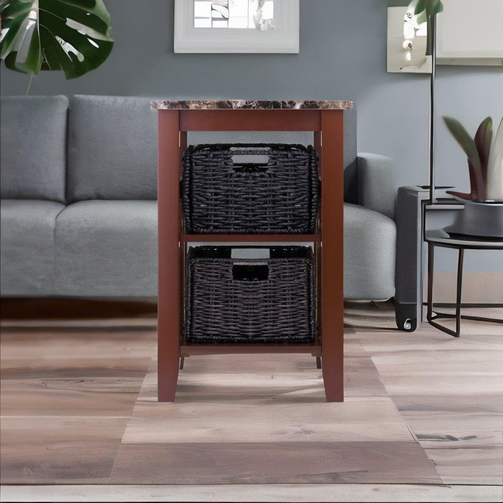 Ergode Wood Stafford End Table | Classic & Contemporary Design | Oyster Gray Finish | Drawer & Shelf | Solid & Composite Wood | 19.9' W x 18.9' D x 22' H (16018-VV) (76320-VV)