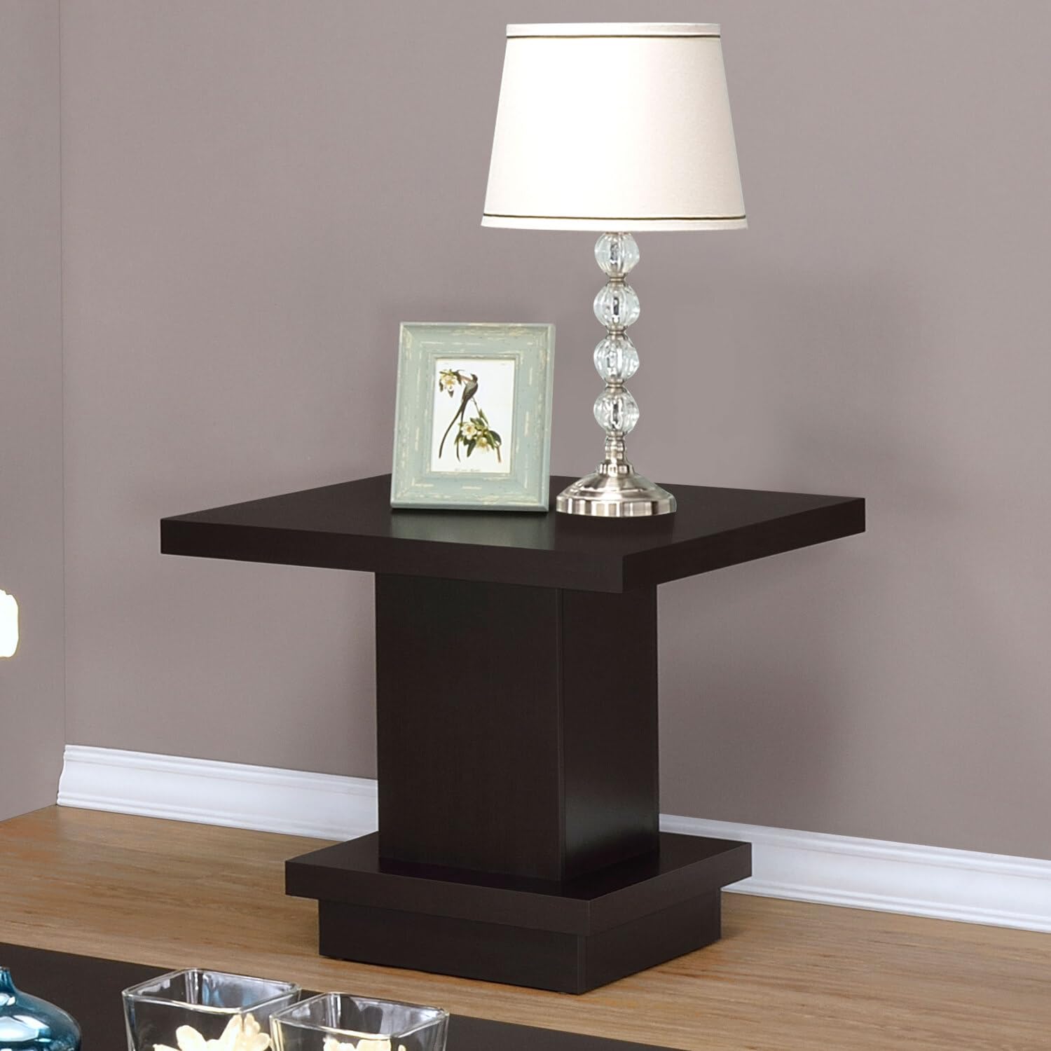 Coaster Furniture Pedestal End Table Cappuccino 705167