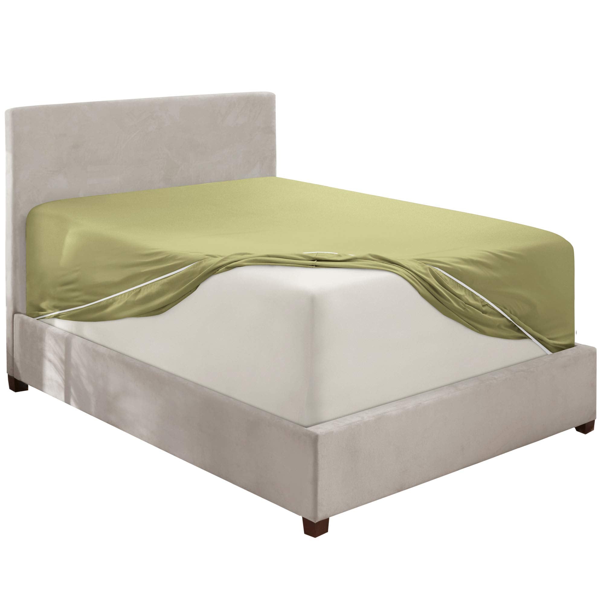 Nestl Olive Green Twin Xl Fitted Sheet Only, Extra Deep Pocket Fitted Bed Sheet, 1800 Microfiber Xl Twin Fitted Sheet, Ultra Soft Fitted Sheet Twin Xl Fits Up To 24 Inch Mattress