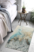 Brikipth Marble Bath Mat, Iridescent Ink Liquid Art Marbling Outdoor Carpet Welcome Mat Marble Grain Indoor Doormat, Washable Ab