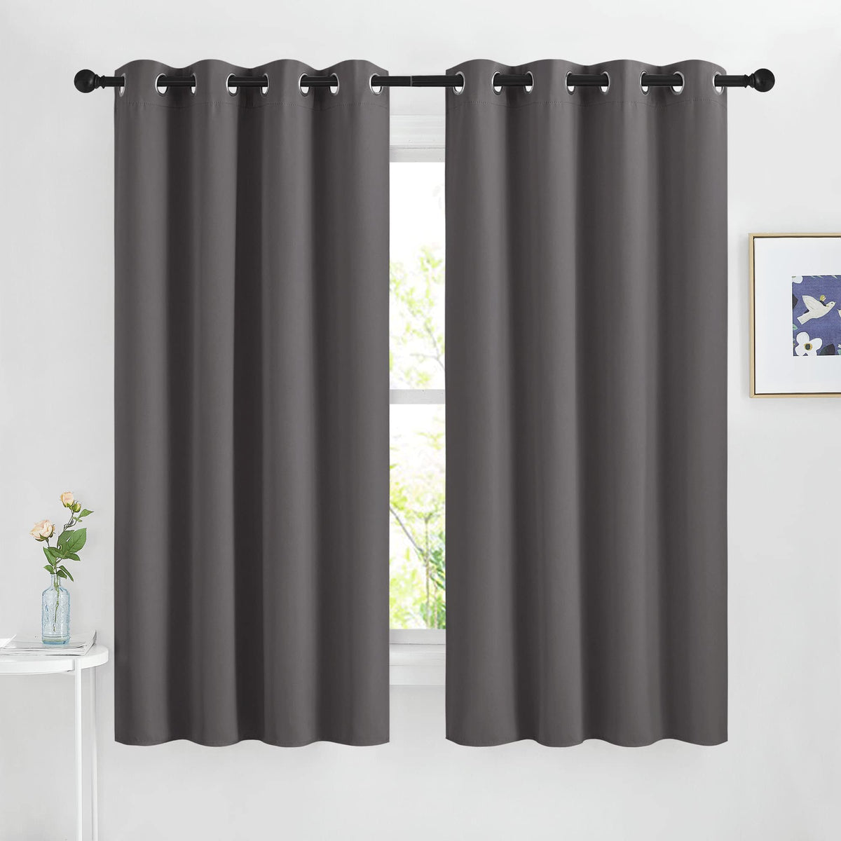 Nicetown Blackout Window Curtains For Bedroom - Grommet Top Room Darkening Thermal Insulated Solid Vertical Drapes For Flat/Apar