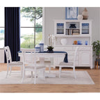 American Woodcrafters Cottage Traditions Eggshell White Wood Farmhouse Server and Hutch