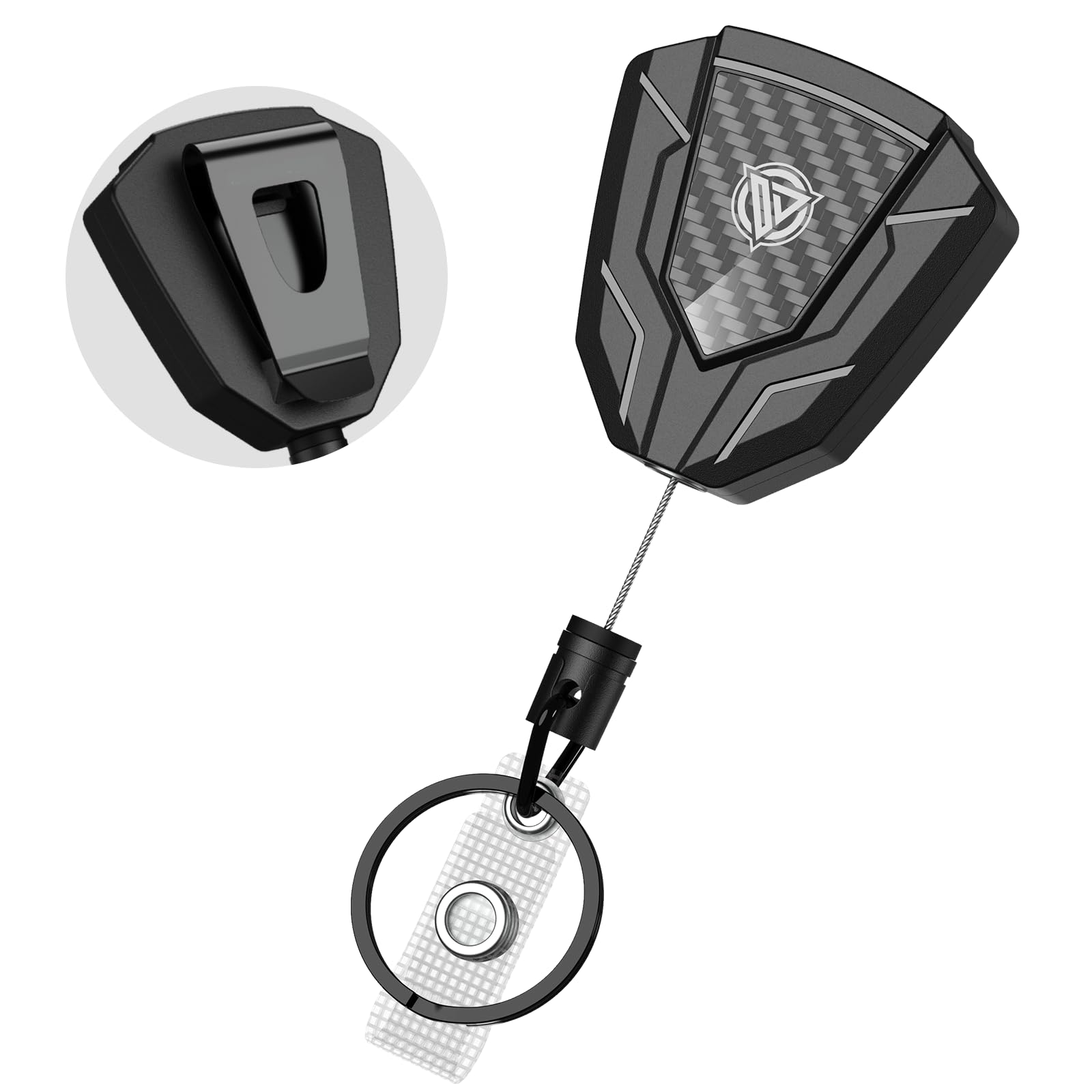 Oaridey Heavy Duty Retractable Keychain With Belt Clip, Badge Holder, 31.8 ' Steel Cord, 9Oz Rebound - 1 Pack