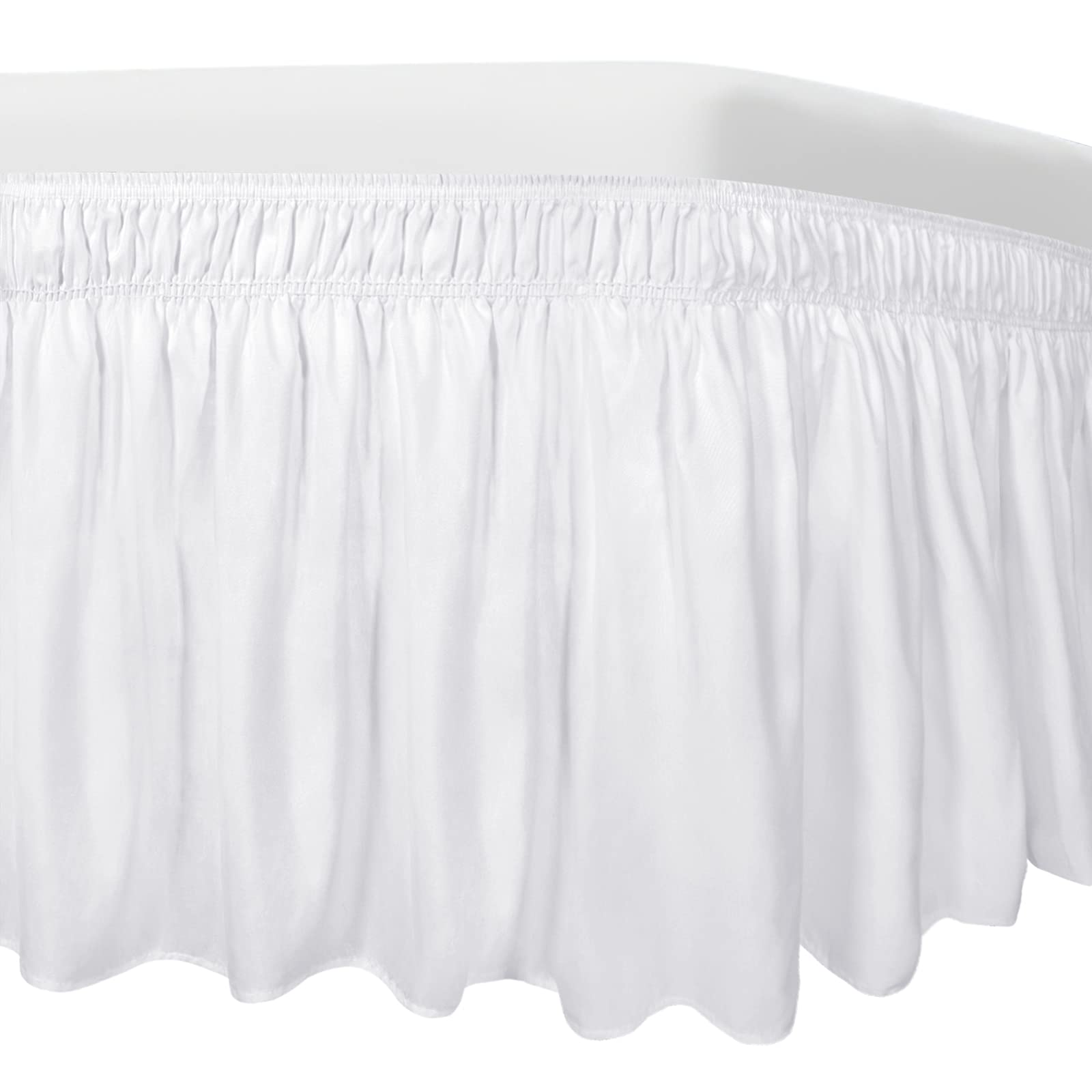 Easy-Going Bed Skirt For Twin Or Full Size Bed, 14 Inch Tailored Drop, Fitted With Adjustable Elastic Belt, Convenient To Use Wi
