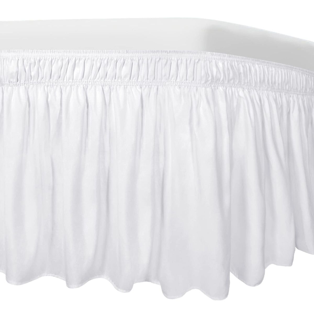 Easy-Going Bed Skirt For Queen Or King Size Bed, 14 Inch Tailored Drop, Fitted With Adjustable Elastic Belt, Convenient To Use W