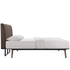 Modway MOD-5238-CAP-BRN Mid-Century Modern Wood Platform Bed, Queen, Cappuccino Brown